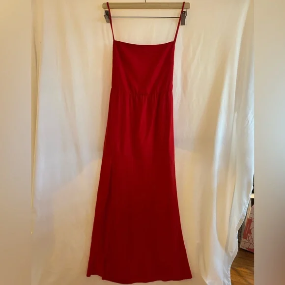 Show Me Your MuMu Julia Maxi Dress - Red Linen - Picture 8 of 13